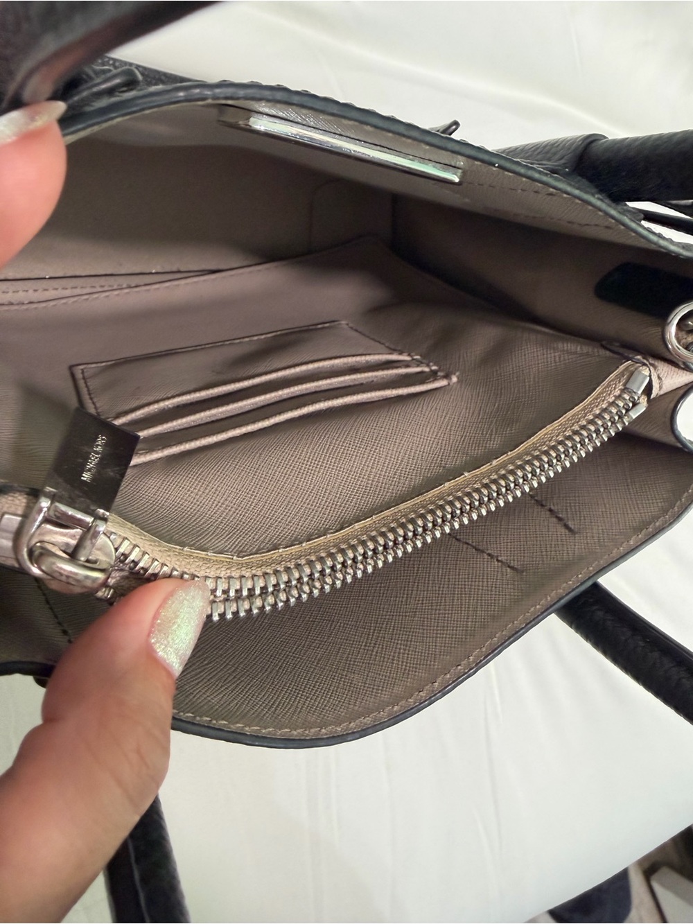 Michael Kors Black Pebbled Leather Satchel with Top Handles - Picture 8 of 10